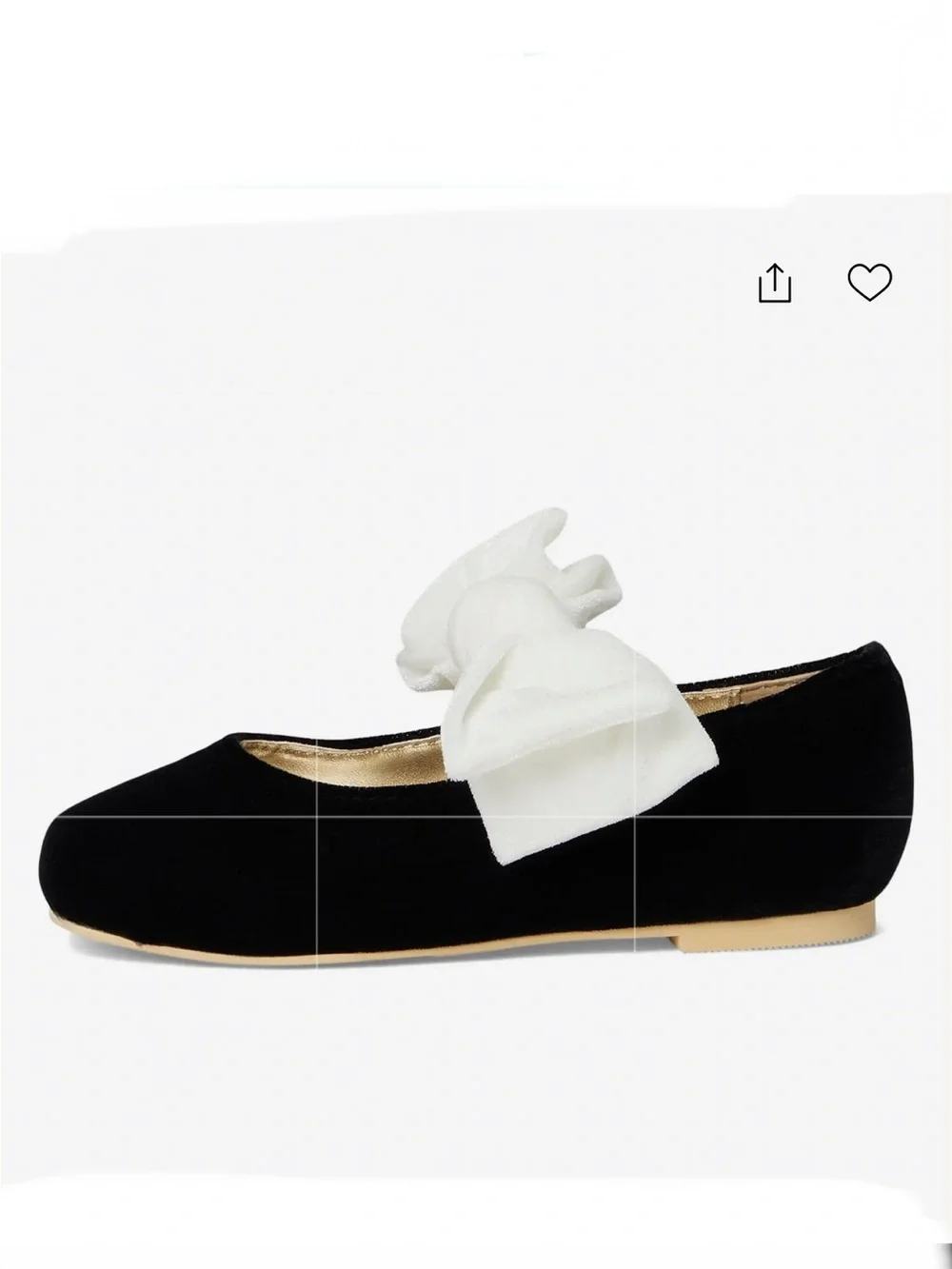 Janie and Jack Black Velvet Ballet Flats with White Bow